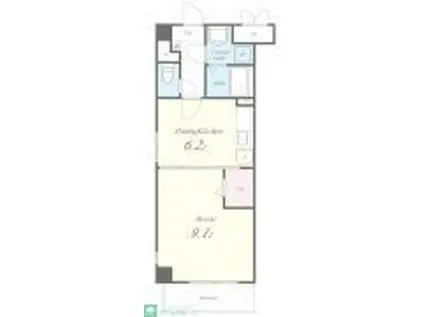 サウス・イースト(1DK/3階)の間取り写真