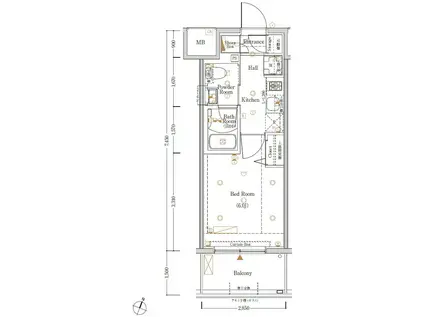 ログ横浜伊勢町(1K/3階)の間取り写真