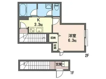KOENJI NANTEN(1K/2階)の間取り写真