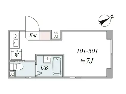 クレスト水天宮前(ワンルーム/3階)の間取り写真