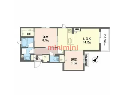 ことぶき(2LDK/2階)の間取り写真