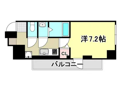 アプリーレ三宮イースト(1K/7階)の間取り写真