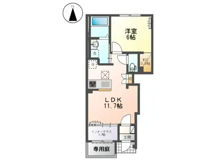 森本2丁目アパートIII(1LDK/1階)の間取り写真