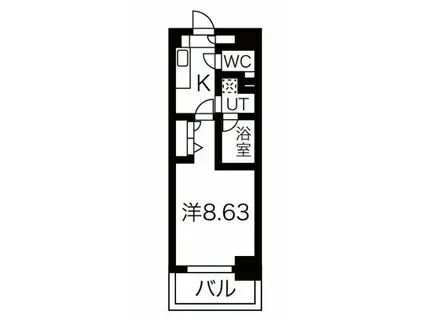 シティライフ泉(1K/4階)の間取り写真