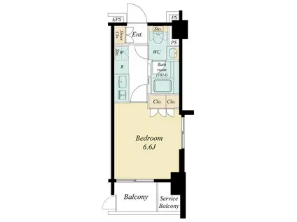 ブランシエスタ浦安(1K/4階)の間取り写真