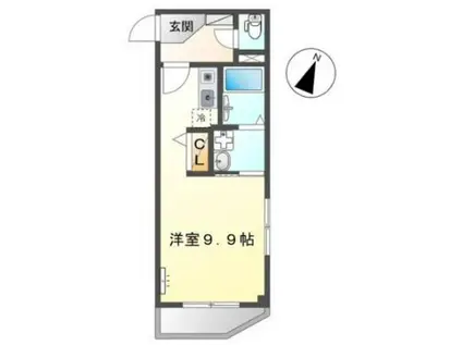 グランデMINAMI Ⅰ(ワンルーム/3階)の間取り写真