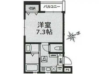 タバスコーポ(1K/2階)の間取り写真