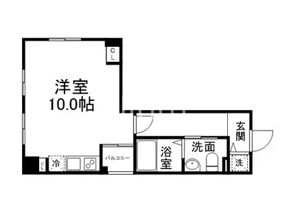 RANZ三条OGAWA(1K/4階)の間取り写真