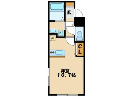 パーク桜ヶ丘(ワンルーム/3階)の間取り写真