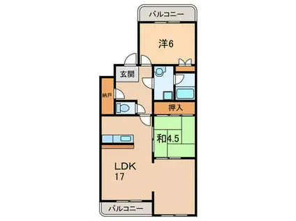 フロール桃山台(2LDK/3階)の間取り写真