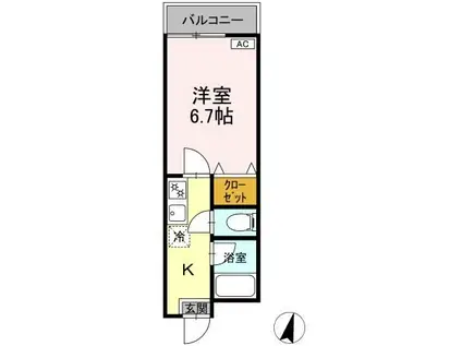 MODERN PALAZZO 文教東(1K/2階)の間取り写真