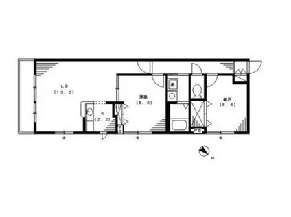 メゾン・リヴ・クレールII(2LDK/3階)の間取り写真