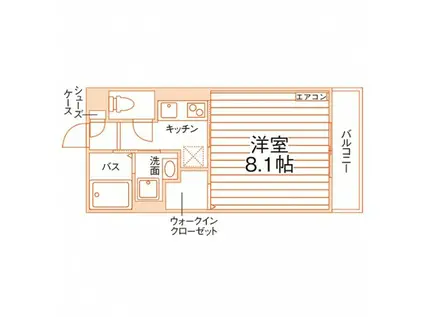 緑風館・天神山(1K/2階)の間取り写真