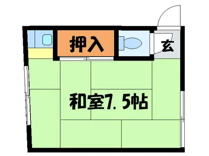 和光荘(ワンルーム/3階)の間取り写真