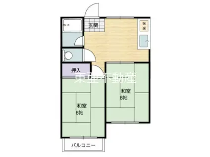 サングリーンハイツ B棟(2DK/2階)の間取り写真