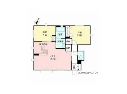 シャーメゾン須屋北(2LDK/1階)の間取り写真