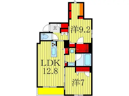 デミオーク柏(2LDK/2階)の間取り写真