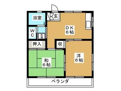 アインス(2DK/2階)の間取り写真
