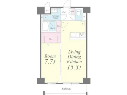 クレシェンテ月島(1LDK/1階)の間取り写真