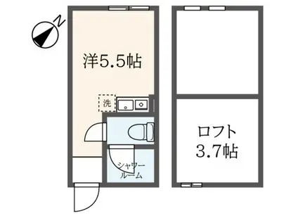 メゾン ド ミア(ワンルーム/1階)の間取り写真