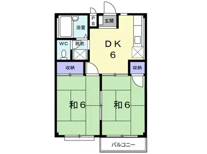 シティハイツ鳥谷(2DK/2階)の間取り写真