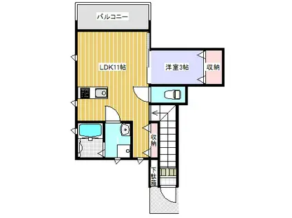 リサ芝町(1LDK/2階)の間取り写真