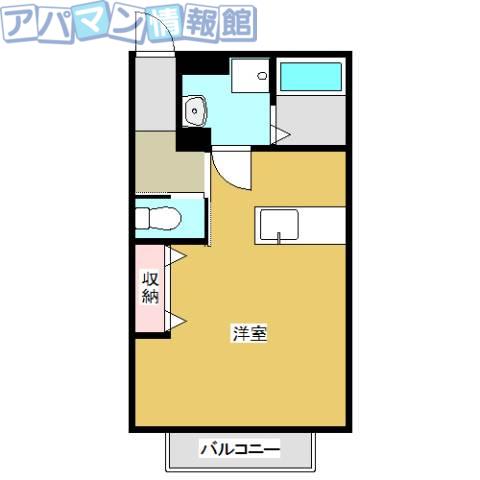 ヴィヴァーチェ(ワンルーム/1階)の間取り写真