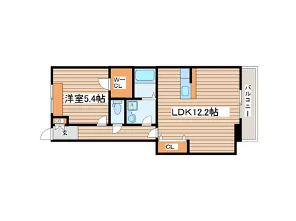 クレールヒロセI(1LDK/2階)の間取り写真