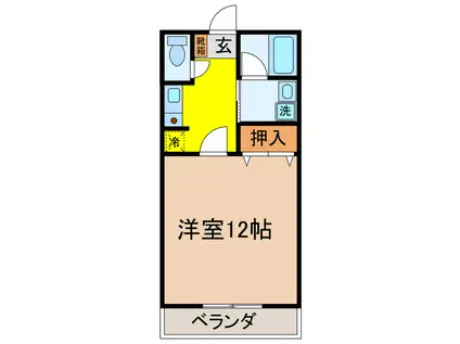 コーポアルタIII(1K/1階)の間取り写真