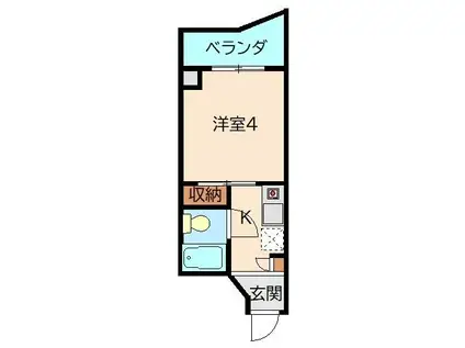 ベルシェ船橋ラマージュ(1K/5階)の間取り写真