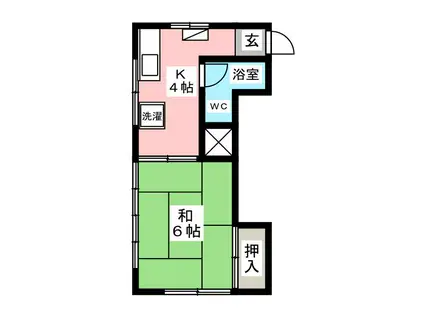 サニーコーポ藤生(1K/2階)の間取り写真