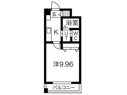 プレジール山科(1K/6階)の間取り写真