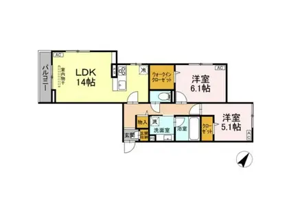 BELLE・GRACE(2LDK/3階)の間取り写真