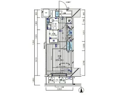 メインステージ北千住V(1K/6階)の間取り写真