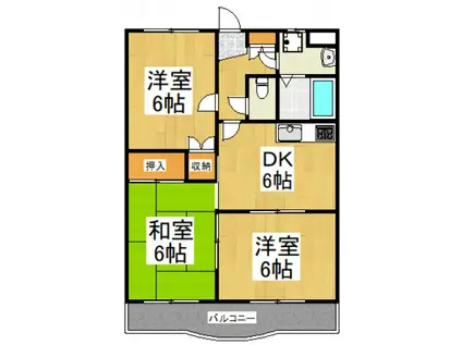 エスポワール(3DK/3階)の間取り写真