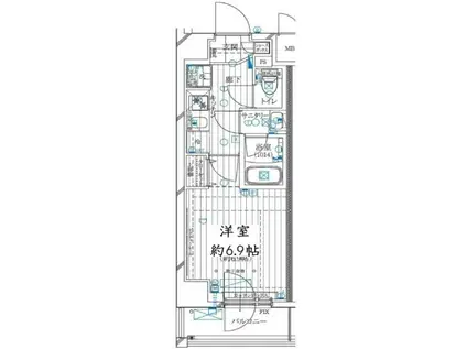 レガリス溝の口(1K/4階)の間取り写真
