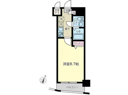 GENOVIA 石神井台GREEN VEIL ジェノビアシャクジイダイ(1K/2階)の間取り写真