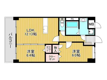 メディアパークVIII(2LDK/9階)の間取り写真