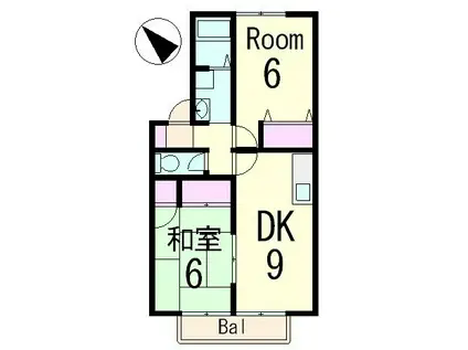 セジュール和やわらぎ1(2LDK/2階)の間取り写真