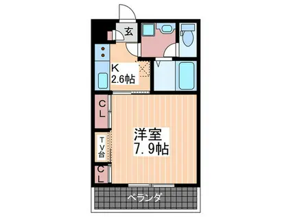 リブリ・E.G.O(1K/1階)の間取り写真