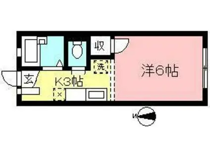 スクワール・イズミ(1K/2階)の間取り写真