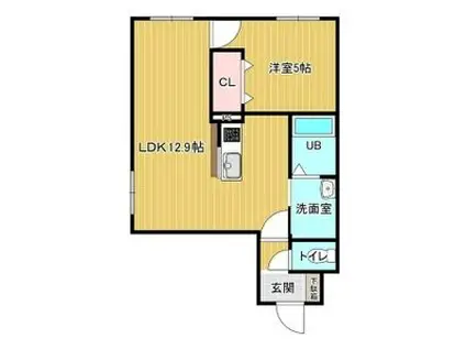 フレンシア千歳(1LDK/2階)の間取り写真