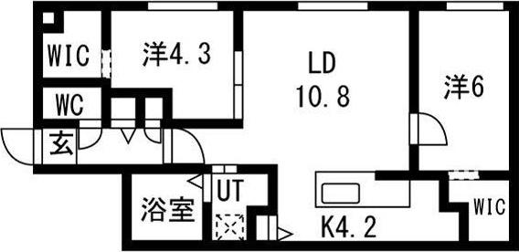 ALPHA GARDEN 豊平(2LDK/1階)の間取り写真