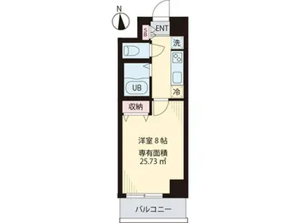 COURT TAKETOKU IV(1K/5階)の間取り写真