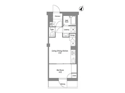 ザ・レジデンス用賀(1LDK/3階)の間取り写真