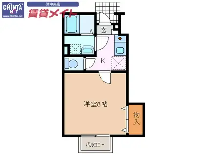 ラ・フォレスタ(1K/1階)の間取り写真