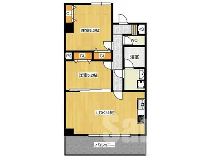 PIKE PLACE 南方(2LDK/7階)の間取り写真