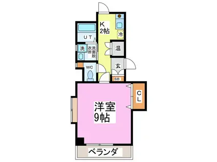メゾンぱるむ(1K/1階)の間取り写真