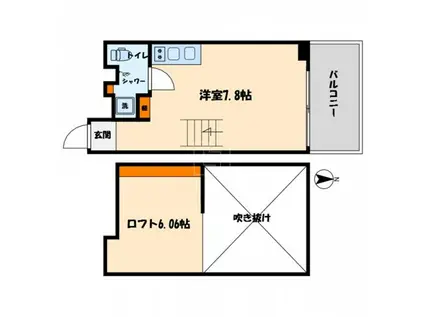 是空難波西(ワンルーム/8階)の間取り写真