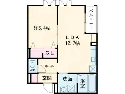 フォルトゥーナ龍安寺(1LDK/2階)の間取り写真